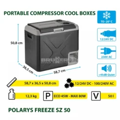 Frigo Congelatore Portatile Brunner Polarys Freeze SZ 50 -OutdoorMania Italia frigo congelatore portatile brunner polarys freeze sz 50 bivalente compressione 18