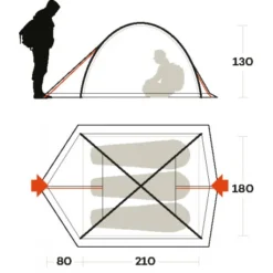 Ferrino Tenda Kalahari 3 -OutdoorMania Italia tenda ferrino kalahari 3 due ingressi areata comoda vacanze mare 3